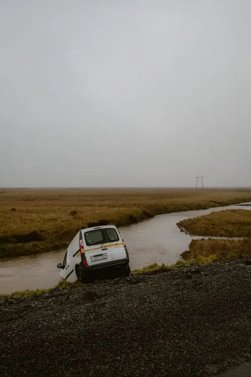 Van stranded off road needing recovery